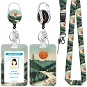 Hancynir Sunrise Mountain Lanyards for Id Badges with Retractable Reel Clip