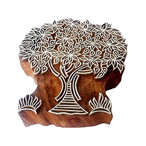 clay wooden stamp large tree pattern big printing block