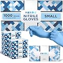 Hand-E Touch Disposable Nitrile Gloves 1000 Count Case - Latex Free, Powder Free, Surgical Medical Exam Gloves -Bulk Supply