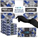 Hand-E Touch Disposable Nitrile Gloves 1000 Count Case - Latex Free, Powder Free, Surgical Medical Exam Gloves -Bulk Supply