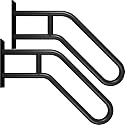 Hand Rails for Outdoor Steps Stair Railing Indoor Rail Metal Heavy Duty Non-Slip 1-3 Step Wall Mount Grab Bars U-Shape Safety Handle Garage Porch Courtyard Doorways (2 Pack 23")