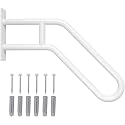 Hand Rails for Outdoor Steps Stair Railing Indoor Rail Metal Heavy Duty Non-Slip 1-3 Step Wall Mount Grab Bars U-Shape Safety Handle Garage Porch Courtyard Doorways (1 Pack 23" White)