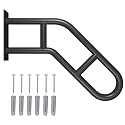 Hand Rails for Outdoor Steps Stair Railing Indoor Rail Metal Heavy Duty Non-Slip 1-3 Step Wall Mount Grab Bars U-Shape Safety Handle Garage Porch Courtyard Doorways (1 Pack 23" D)