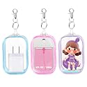 Hand Sanitizer Spray Clear Case for 1FL OZ/30ml, 3 Pack Hand Sanitizer Holder Zippered Pouch, Mini Clear Makeup Bag, Figures Display Bag, with Keychain Snap Hook (Pink & Blue & Purple)