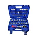 Hand Tool DN 24M-H 1/2" Drive Hex Socket Set 18 Sockets (8-32mm) 6 Accessories with 72-Tooth Ratchet in BMC Case (Packed in a Blow Mould Case) Industrial, Home, Wide Variety of Applications