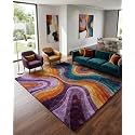 Hand Tufted Premium Wool Multicolor Organic Curved