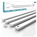 Leetdud Hand Wave Under Cabinet LED Lighting Plug in, 20 Inch 4-Pcs Dimmable Linkable Ultra Thin Aluminum Alloy Housing, 4000K Natural White Motion Sensor Counter Lights for Kitchen, Shelf, Cupboard