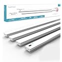 Leetdud Hand Wave Under Cabinet LED Lighting Plug in, 10 Inch 4-Pcs Dimmable Linkable Ultra Thin Aluminum Alloy Housing, 4000K Natural White Motion Sensor Counter Lights for Kitchen, Shelf, Cupboard