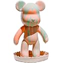 HANDA DIY Painting Fluid Bear Teddy Bear Violent Bear Gloomy Bear Painting Kit Set Creative Home Decorations Handmade Doll Figurine Toys Gift for Birthday Valentines (13.4 inch, Orange+Green)