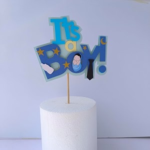 handcrafted it39s a boy cake topper