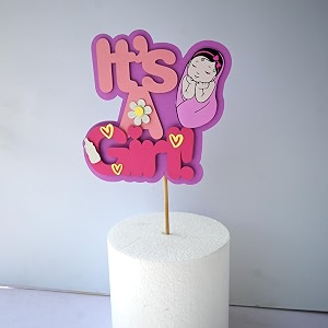 handcrafted it39s a girl cake topper