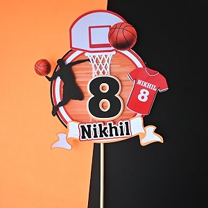 handcrafted 3d custom basketball cake topper