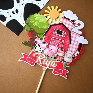 handcrafted 3d custom farm boy cake topper