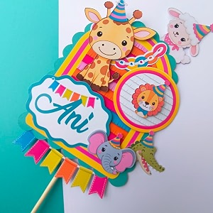 handcrafted 3d custom party animal cake topper