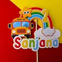 Handcrafted 3D Custom Wheels on the Bus Cake Topper