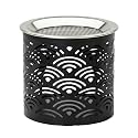Handcrafted Black Iron Incense Burner - Height 2.36 inch with Exchangeable Stainless Steel Incense Sieve for Safe Burning with Tealight - Aromatic Censer and Essential Oils Holder
