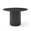 Handcrafted Black Round Dining Table with MDF Pedestal Perfect for Restaurant and Leisure Spaces