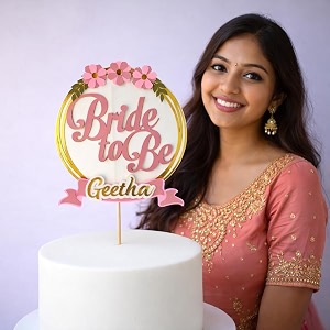 handcrafted bride to be cake topper  customised with name  bridal shower amp bachelorette party cake decoration  personalized wedding celebration decor