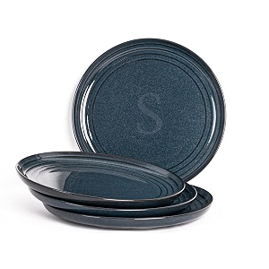 bodhi house porcelain quarter plates set 4 pieces sapphire blue