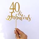 Handcrafted Custom Any Age &amp; Fabulous Cake Topper – Birthday Party Decoration | Custom Age or Name