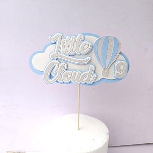 handcrafted hot air balloon amp little cloud 9 cake toppers  perfect for kids birthday cakes amp party decor