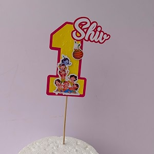 handcrafted krishna cake topper with custom name amp age  personalized birthday cake decoration