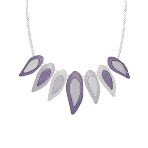 Handcrafted Leaf Statement Necklace Multicolour Polymer Clay