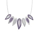 Handcrafted Leaf Statement Necklace Multicolour Polymer Clay