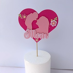 handcrafted mother cake topper