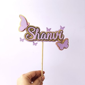 handcrafted name cake topper  customised birthday cake decoration