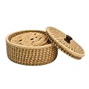 Handcrafted Sabai Grass Roti Box with Lid | Eco-Friendly Chapati Storage Basket for Kitchen | Natural Insulated Roti/Chapati Box with Wooden Knob – Keeps Rotis Warm