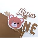 Handcrafted Teddy Cake Topper with Custom Name &amp; Age – Personalized Birthday Cake Decoration, Party Decor