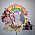 Handcrafted Unicorn Rainbow Cake Topper | Customised With Name | Unicorn Birthday Cake Decoration | Personalized Girls Birthday Party Decor