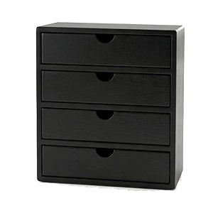 Handcrafted Vintage 4-Drawer Wooden Desk Organizer -