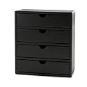 Handcrafted Vintage 4-Drawer Wooden Desk Organizer -