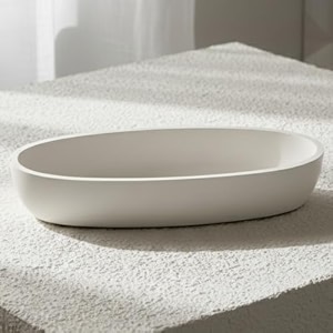 nandni homeware handcrafted white concrete boat shaped trinket bowl  elegant multipurpose jewelry ring amp accessory organizer tray  modern coastal decorative tabletop dcor for home amp gifting