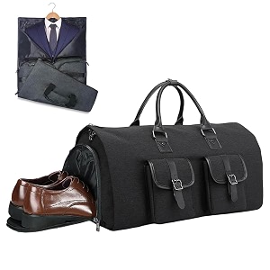 handcuffs convertible garment duffel bag for travel large size carry on satchel for men and women - 2 in 1 hanging suitcase suit travel bag black-1