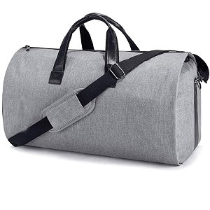 handcuffs convertible garment duffel bag for travel large size carry on satchel for men and women - 2 in 1 hanging suitcase suit travel bag grey