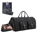 Handcuffs Convertible Garment Duffel Bag for Travel |Large Size Carry On Satchel for Men and Women - 2 in 1 Hanging Suitcase Suit Travel Bag (Black-1)
