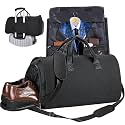 Handcuffs Convertible Garment Duffel Bag for Travel |Large Size Carry On Satchel for Men and Women - 2 in 1 Hanging Suitcase Suit Travel Bag (Black-1)