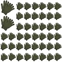 Handepo 100 Pair Winter Knit Gloves Bulk for Adults