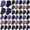 Handepo 100 Pair Winter Knit Gloves Bulk for Adults
