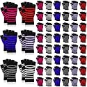 Handepo 50 Pairs Winter Fingerless Gloves Bulk Knitted Winter Half Finger Gloves for Men Women Homeless People