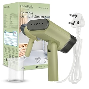 homebasic 1200w foldable garment steamer for clothes  vertical steamer  25 sec fast heat-up  portable handheld steam iron for clothes  leak-resistant 100ml tank  travel steamer