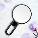 Handheld Makeup Mirror with Magnification, for Desk Make Up, Magnifying Hand Held Mirror (Foldable Mirror Blue)