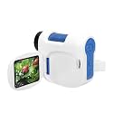 Handheld Microscope for Kids, 1600X HD Digital Microscope with Foldable Color Screen, Electronic Microscopes Camera Support 64G for Outdoor (Blue and White)
