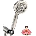 Handheld Showerheads with LED Display Temperature - JDO High Flow Showerhead with 6 Different Shower Modes - High Pressure even at Low Water Pressure - for Pet Bathing and Baby Care