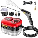 Handheld Steam Cleaner, Portable Steamer for Cleaning with 9pcs Accessories, 6-Level Adjustable Handle, 12s Heat-Up, 1200ml Tank, Steam Cleaner for Home,Dirt,Grout,Tile,Floor,Couch and Car (Red)