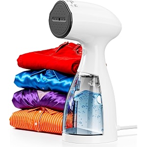 handheld steamer for clothes wrinkle removesgarment steamer 110v to 240v1000wlarge water tank 450 ml10 ft power cord35s fast heating30 minute auto close white