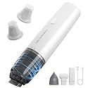 Handheld Vacuum Cordless, Car Vacuum Portable with 2 Suction Modes, Blow & Suction 2-in-1, Mini Vacuum Cleaner Rechargeable for Car, Home, Pet Hair, Office, Desk, Keyboards (White)